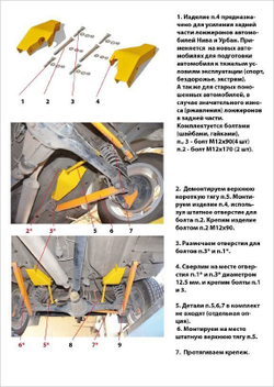 Комплект задних усилителей лонжеронов (3 дв./5дв., Urban 3дв./ Urban 5дв.)