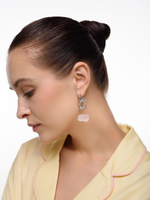 Серьги "Sun Stone" с розовым кварцем Silver