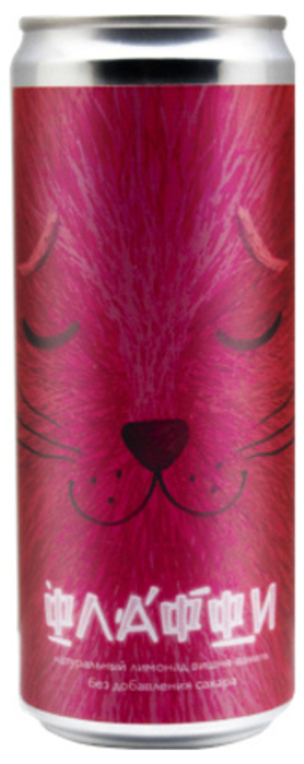Газированный напиток Блэк Кэт Флаффи Вишня Ваниль / Black Cat Fluffy Cherry Vanilla 0.33 - банка