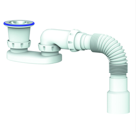 сифон для душевого поддона UNICORN 1.1/2"х40 прикруч. выпуск нерж чашка с гибкой трубой 40х40/50 G22