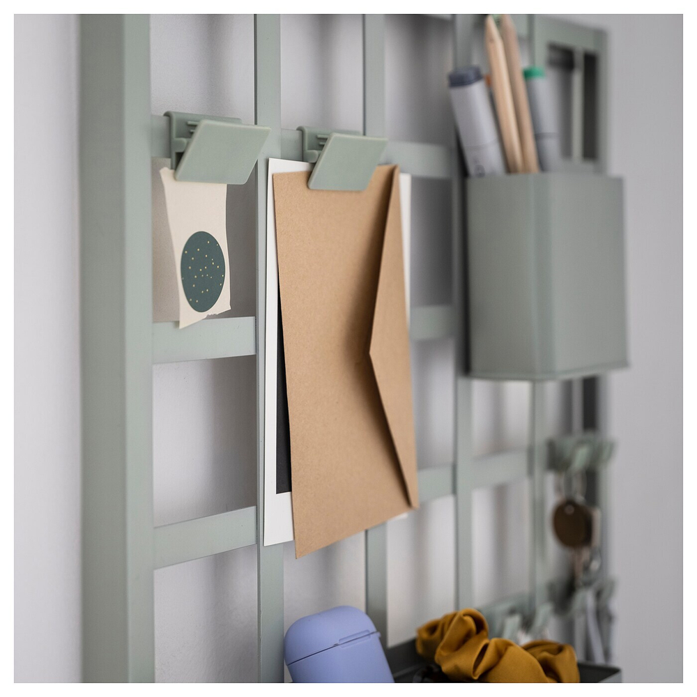 Комплект настенной панели IKEA SNICKRA (СНИКРА), Серо-зеленый, 38х38 см