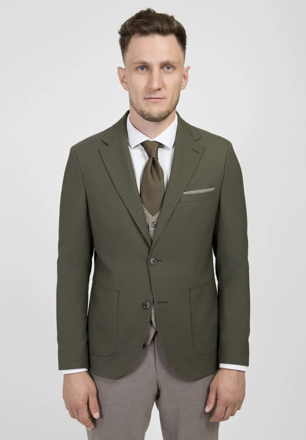 Мужской классический костюм (хаки) А35