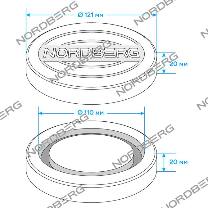 NORDBERG (PAD3) Резиновая насадка с логотипом для домкрата N32021E, N3203, N32030, N32031N, N32032, N32033, N32035