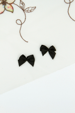 Бантик пришивной черный 2 см, 3 см