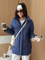 Куртка весенняя удлиненная со съемным капюшоном