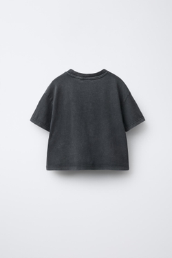 ZARA ФУТБОЛКА С ЭФФЕКТОМ ПОТЕРТОСТИ И ПРИНТОМ MY MELODY © SANRIO, АНТРАЦИТОВО-СЕРЫЙ