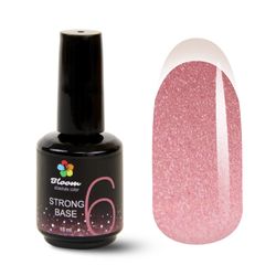 Bloom Strong base 06 - База жесткая грязно-розовая с шиммером, 15 мл
