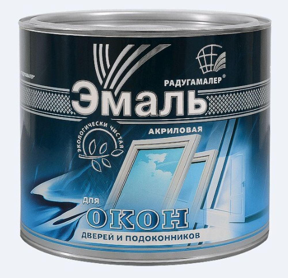 Эмаль акрил. д/окон, дверей, подоконников белая  РАДУГА  1,9кг
