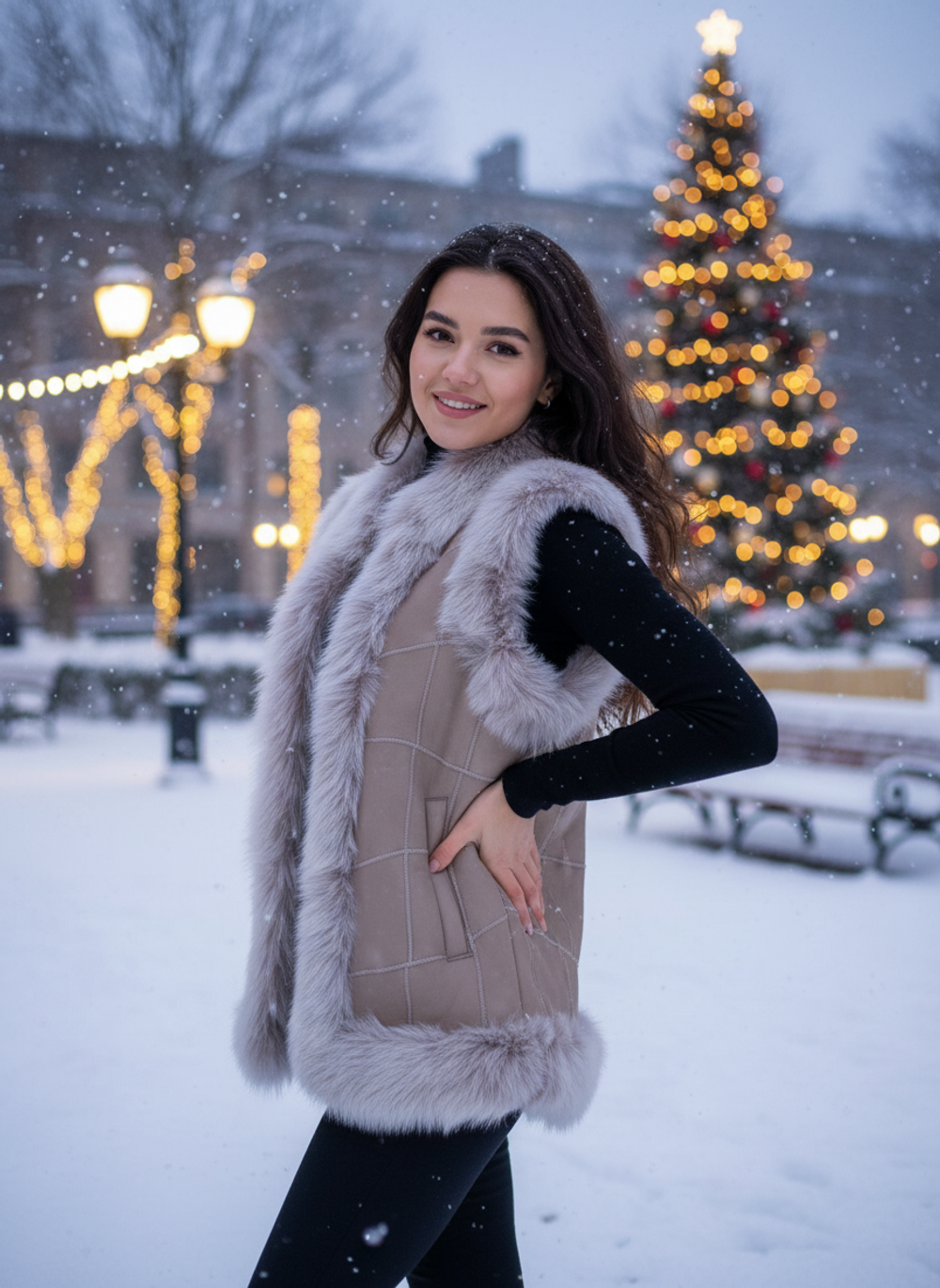 Жилет из натуральной овчины. 54-56 Размер