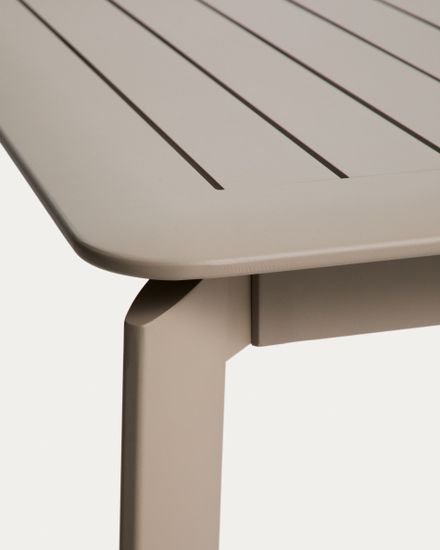 Раздвижной уличный стол Brela из алюминия цвета taupe 205(287) x 100 см