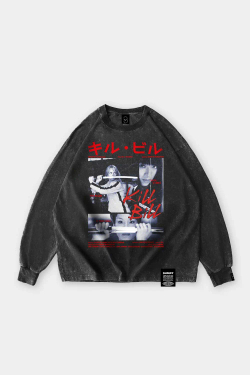 Лонгслив SHMOT "KILL BILL" GARMENT DYE Черный