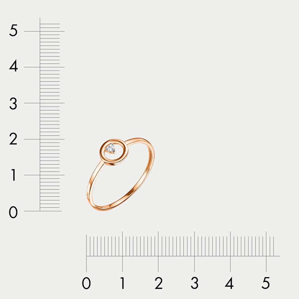 Кольцо женское из розового золота 585 пробы с фианитами (арт. 1105121)