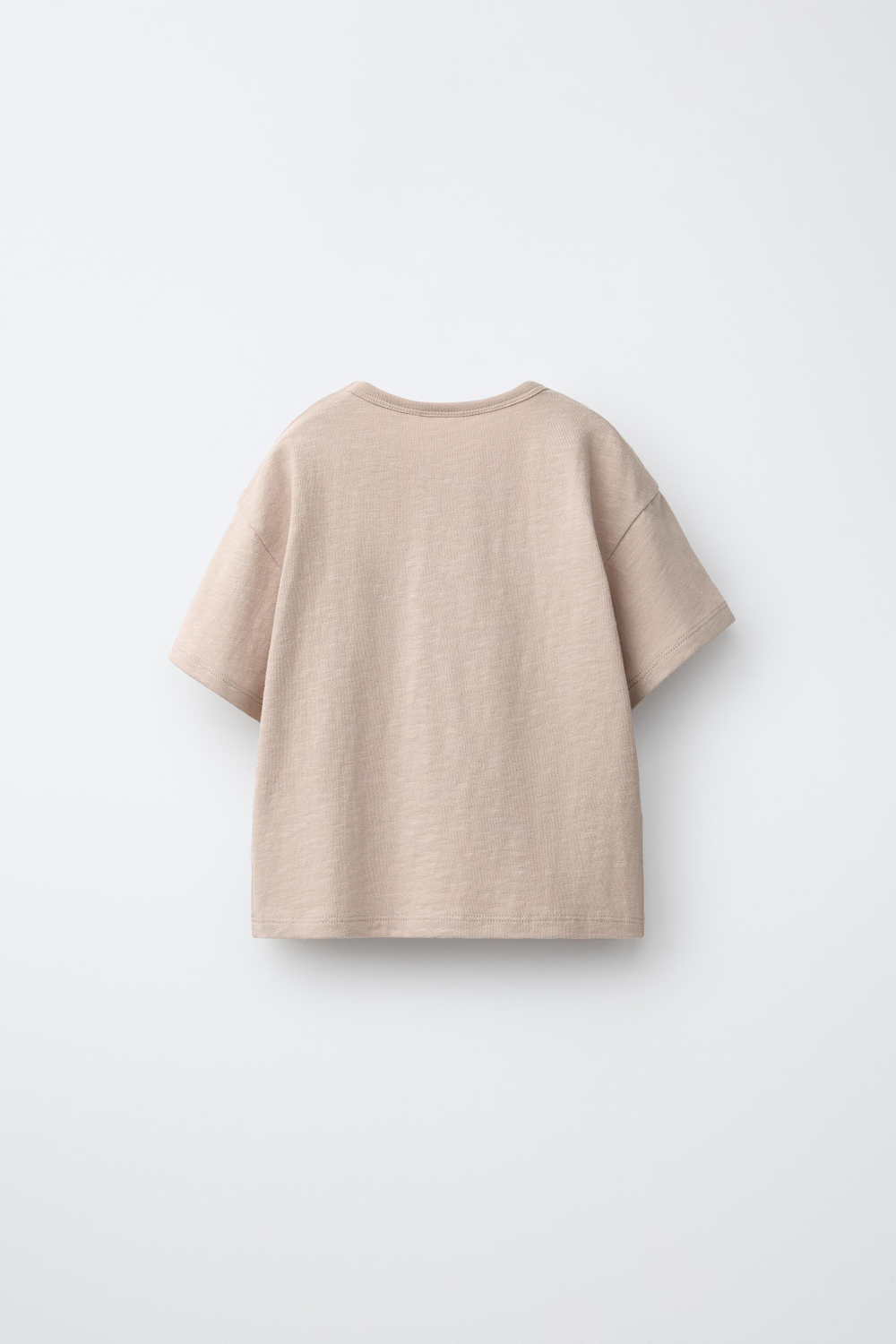 ZARA ОДНОТОННАЯ ФУТБОЛКА, РЫЖЕВАТО-КОРИЧНЕВЫЙ