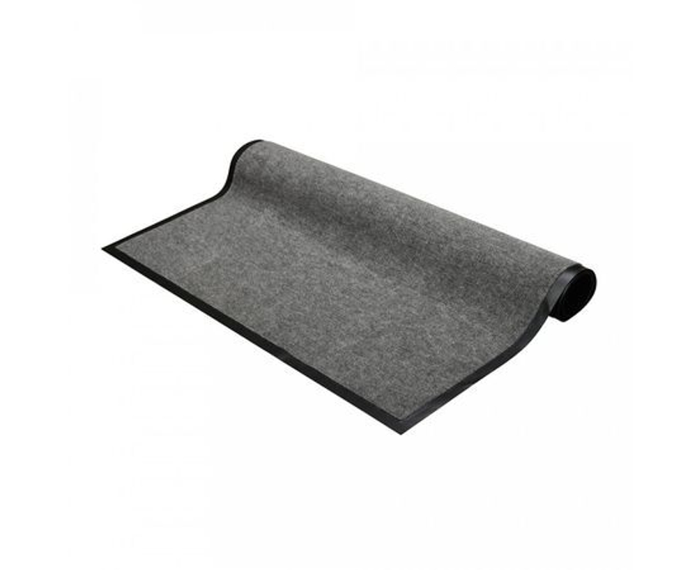 Коврик придверный влаговпитывающий ребристый 90х120см высота ворса 0,5см серый полиэстер подложка ПВХ 24198 TRIP VORTEX