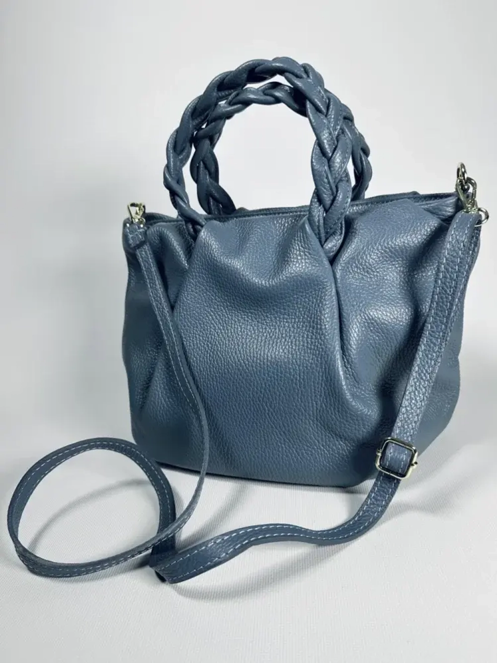 Женская серо-голубая сумка Penna Codino