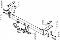 Фаркоп Motodor Nissan Qashqai/Qashqai+2 (оцинк. Шар) арт.91413-A