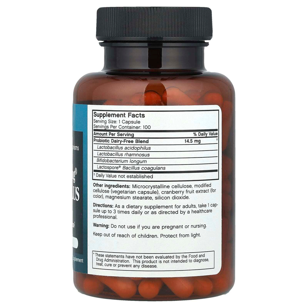 Futurebiotics, Longest Living® Acidophilus, 100 вегетарианских капсул