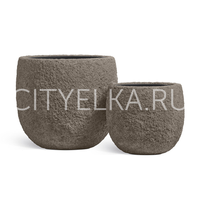 Кашпо TREEZ Effectory - Terra - Чаша classic - Серый беж