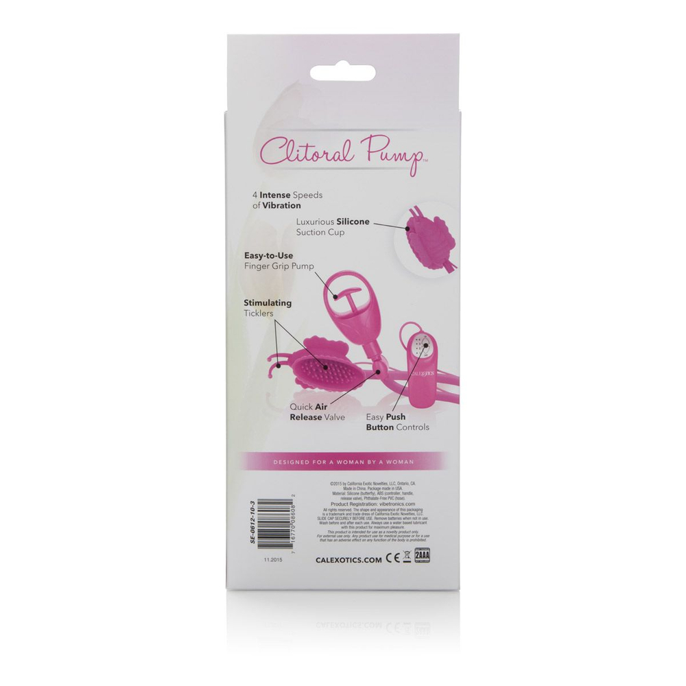 Помпа клиторальная с вибрацией Advanced Butterfly Clitoral Pump (Цвет: розовый)