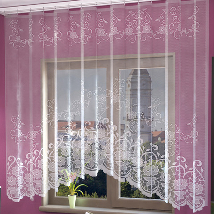 Занавеска "Л. м19", цвет белый, на шторной ленте, Беларусь.