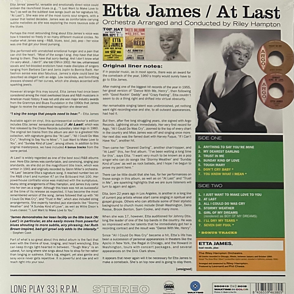 Etta James ‎– At Last! (Европа 2018г.) Blue