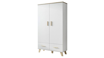 Шкаф Мелания 22 Белый 101/ Клен 375 110*55*190 см, Белый 101/Клен 375   Фиеста