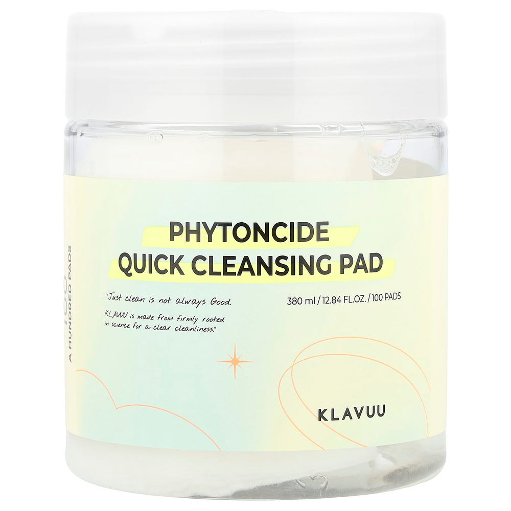 KLAVUU, Phytoncide Quick Cleansing Pad, 100 подушечек