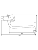 Смеситель для ванны Ex-Promt пластик ручка Крест/Cross 3/8" керамика, перекл.душа картридж Ex211.1-0