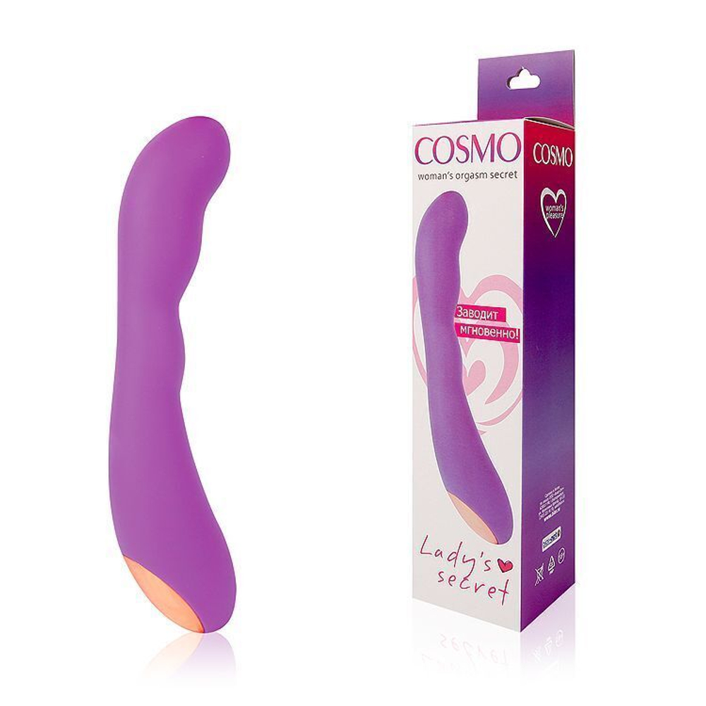 Фиолетовый силиконовый вибромассажер - 22,2 см. (Цвет: фиолетовый)