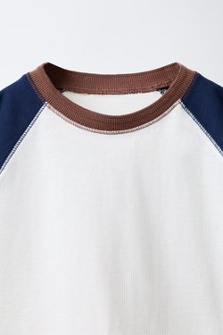 ZARA ФУТБОЛКА С РУКАВАМИ РЕГЛАН, МОРСКОЙ СИНИЙ