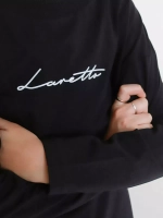 Черный лонгслив оверсайз для мальчика