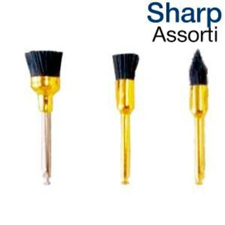 Щетки карбидные «Kagayaki Sharp» ассорти, 10 шт. (4 чашки, 3 кон., 3 кисточки)