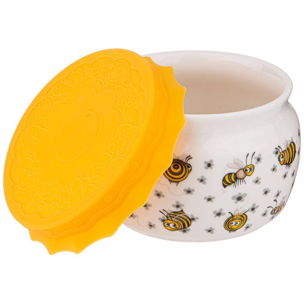 БАНКА С СИЛИКОНОВОЙ КРЫШКОЙ "ПЧЕЛЫ" 500 МЛ (КОР=24ШТ.)