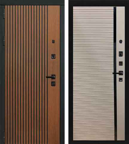 Входная дверь в квартиру Лекс Гранд антик / №121 Грей софт (светло-серая матовая, без текстуры), черный молдинг