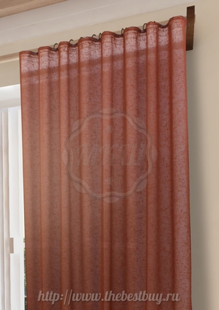 Тюль имитация льна: Веста (S203-2) - (300х280)х2 см. - терракот