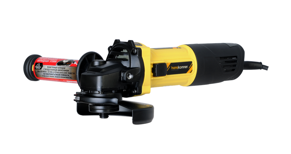 Машина углошлифовальная HANSKONNER HAG1012  125 мм, 800Вт,11000об/мин, быст.кожух,4м рез.кабель