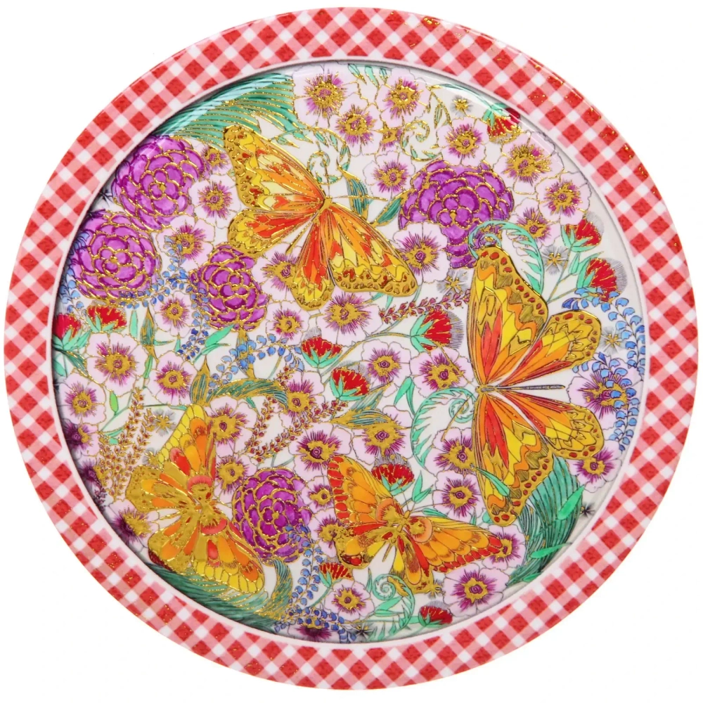 Подставка керамическая 18 см «Бабочки в цветах»