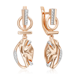 Серьги «Шарм» с английским замком из красного золота c натуральными топазами white 02-5089-00-201-1110