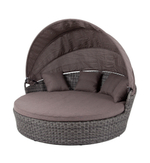 "Стильяно" плетеная кровать круглая, цвет графит