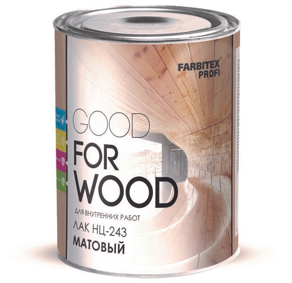Лак матовый  НЦ-243  1,7кг  FARBITEX PROFI  GOOD FOR WOOD +