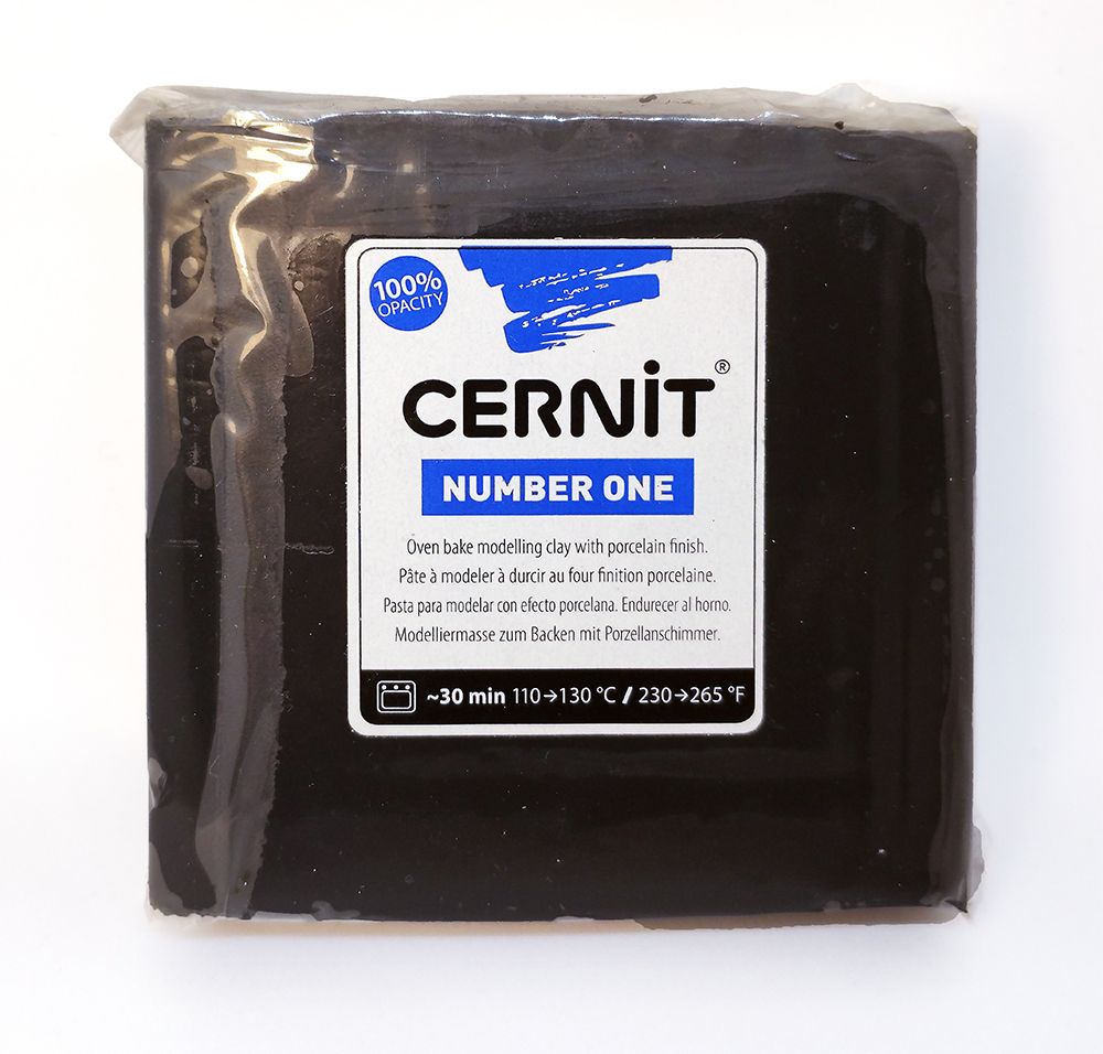 Полимерная глина, Cernit Number One, 250 г, чёрная-100