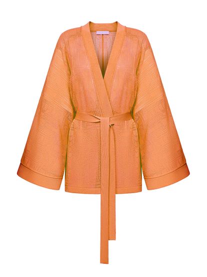 Женский кардиган оранжевого цвета из вискозы - фото 1