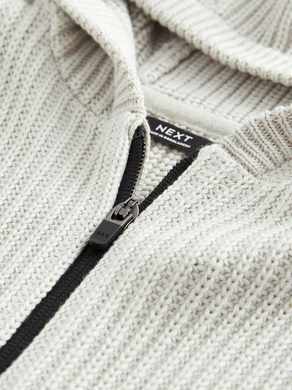 Толстовка вязаная на молнии с капюшоном для мальчика Next E27-904, Светло-серый