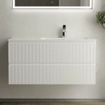Тумба с раковиной Sancos SNOB R SNR100RW Bianco правая/белая матовая