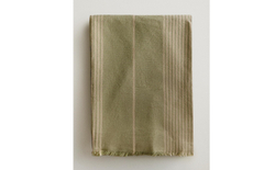 Zara Home плед из хлопка, зелёный, в полоску, 140x190 см