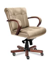 Кресло для руководителя Paris B бежевая кожа