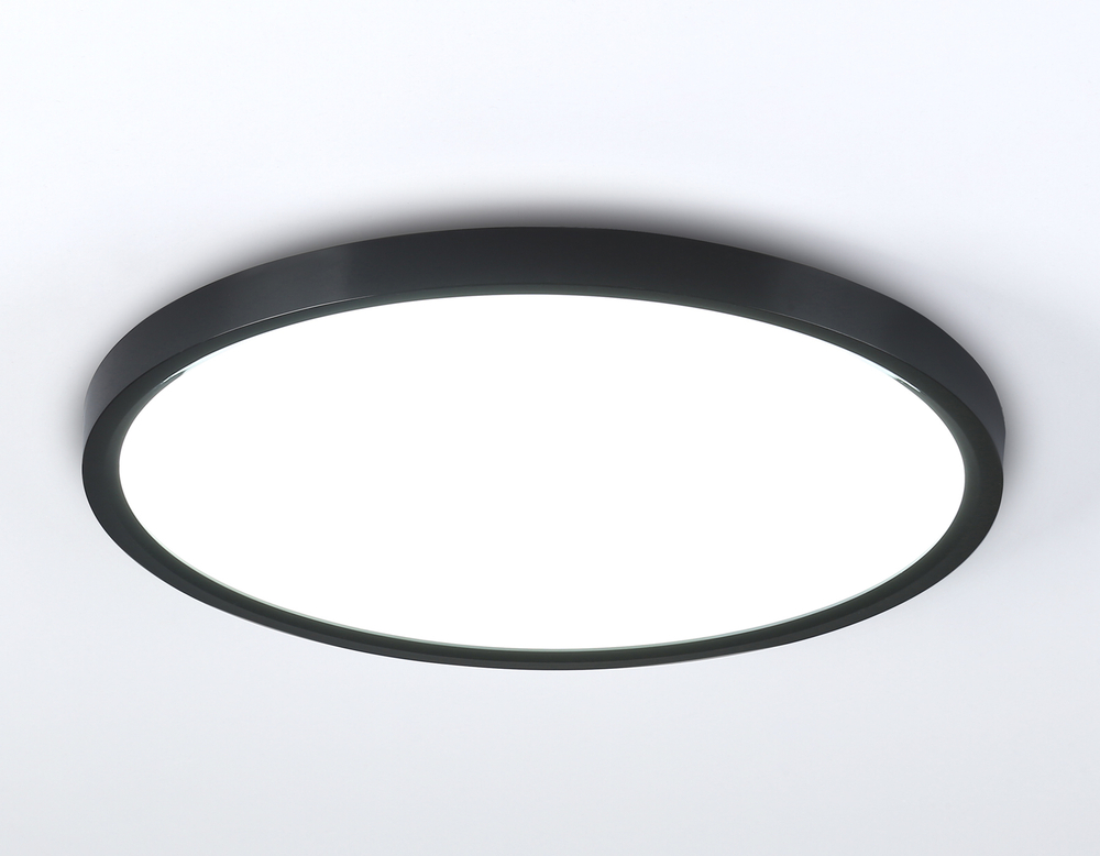 Потолочный светодиодный светильник FZ3055 BK черный IP44 33W+10W 6400+6400К D375*40 (Без ПДУ)