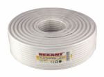 Кабель коаксиальный RG-6U, 75Ом, Cu/Al/Cu, 64%, 100м, INDOOR, белый REXANT