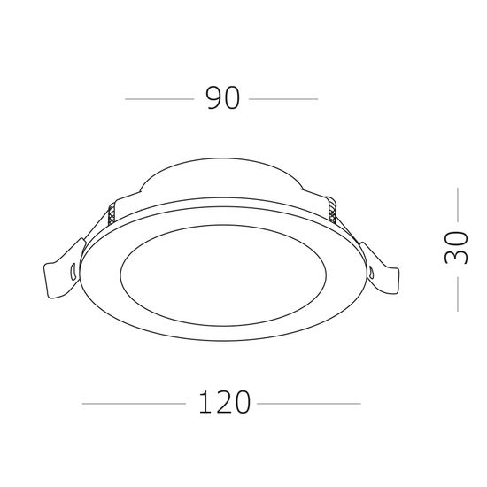 ST210.538.12 Св-к встр. Белый LED 1*12W 3000K 900Lm Ra80 110° IP20 D120xH30 220-240V Встраиваемые светильники