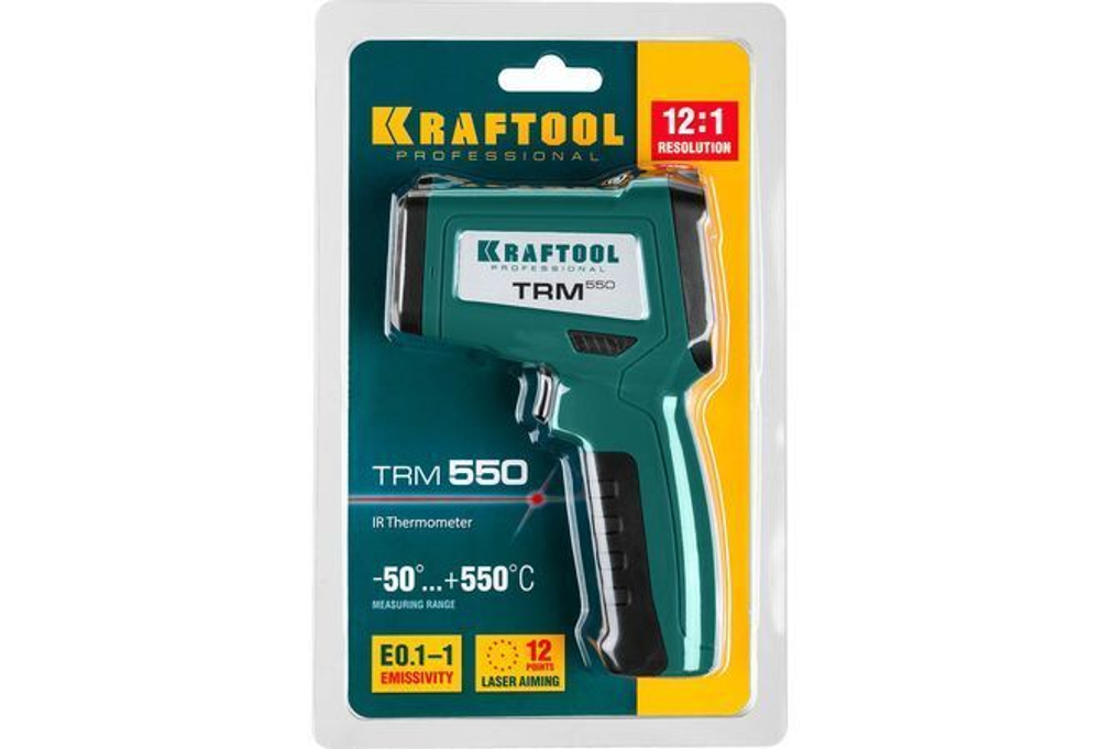 Пирометр инфракрасный KRAFTOOL, -50 С +550 С